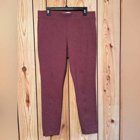 Old Navy Stevie pull on skinny pants size L Viscose Blend Elastic Waist maroon - Picture 1 of 8